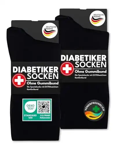 Diabetikersocken ohne Gummi und Naht aus 97% Baumwolle