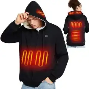 Beheizbare Jacke für Damen und Herren mit 10000 mAh Akku und mehreren Heizzonen