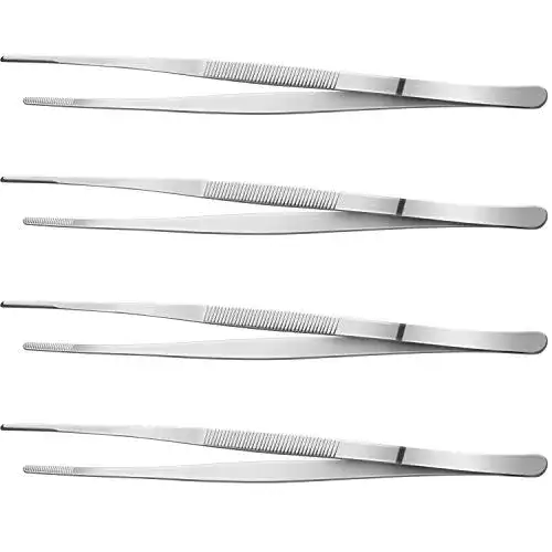 Kochpinzetten Set von Yaomiao – 4 Edelstahl Pinzetten, 30 cm lang