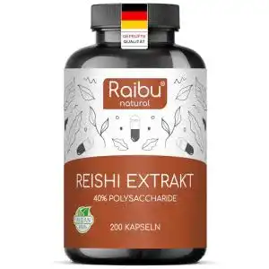 Reishi Kapseln mit hochdosiertem Pilzextrakt – 200 Stück