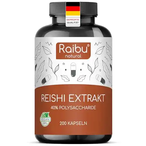 Reishi Kapseln mit hochdosiertem Pilzextrakt – 200 Stück