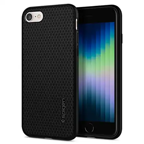 Spigen Liquid Air Hülle für iPhone SE 2020 und iPhone 8, Schwarz