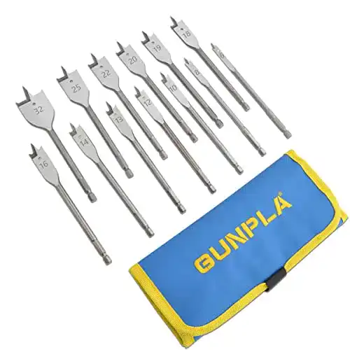 Flachfräsbohrer Gunpla 13-teiliges Set 6-32mm mit 1/4″ Sechskantschaft
