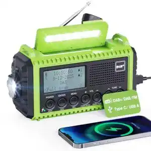 Kurbelradio Mesqool DAB/UKW mit 5000mAh Akku und Solar-Funktion