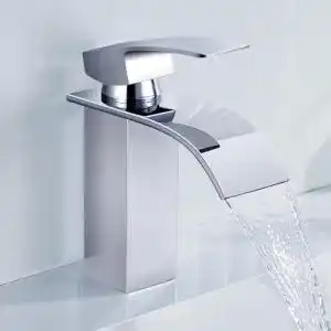 Wasserfall Wasserhahn Anycee Badarmatur mit Auslauf aus Edelstahl