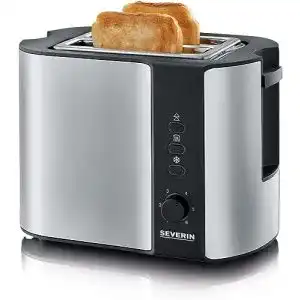 Toaster Severin Automatik mit Brötchenaufsatz und Edelstahlgehäuse