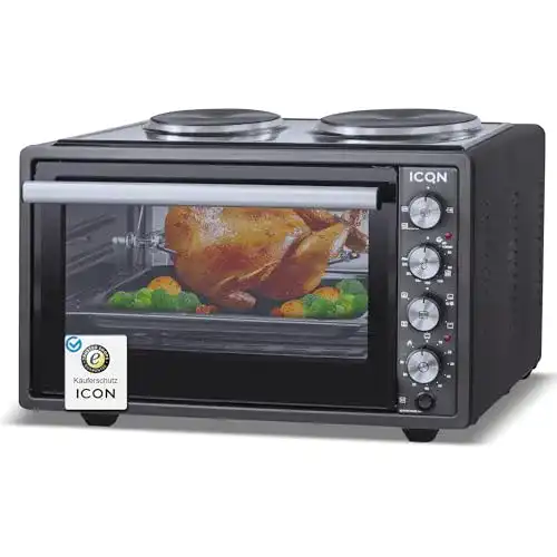 Minibackofen mit Kochplatten und 42 Litern Volumen