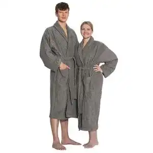 Unisex Bademantel Zollner lang aus Baumwolle in XXL – hautfreundlich und waschbar