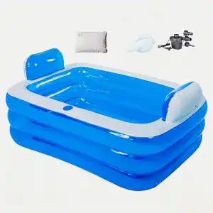 Aufblasbare Badewanne für Erwachsene – Faltbare Doppelbadewanne mit Pumpe
