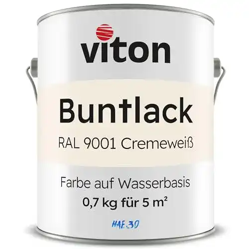 Weißlack Viton Buntlack 0,7 Kg Seidenmatt Wetterfest für Innen und Außen