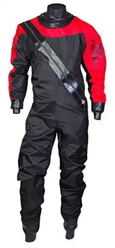 SUP-Trockenanzug Dry Fashion Unisex Nylon, Schwarz-Rot, Größe M