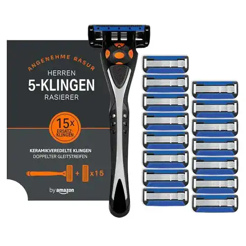 Nassrasierer für Herren mit 5 Klingen von Amazon, Mehrfarbig