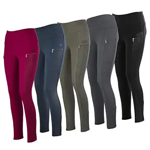Reithose Damen Lazura mit Silikon Vollbesatz und Taschen