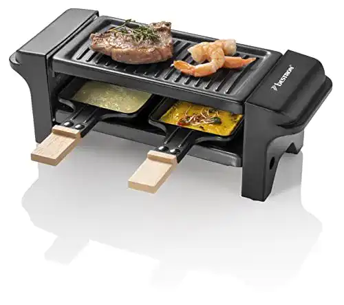 Bestron Mini Raclette für 1 bis 2 Personen, Tischgrill