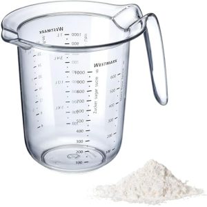 Messbecher von Westmark mit mehrsprachigen Messskalen und 1 Liter Fassungsvermögen