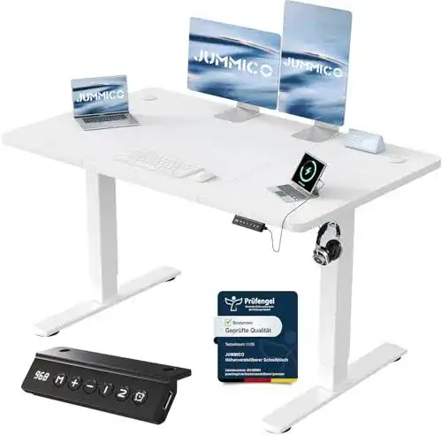 Höhenverstellbarer Schreibtisch von JUMMICO 120×60 cm für ergonomisches Arbeiten