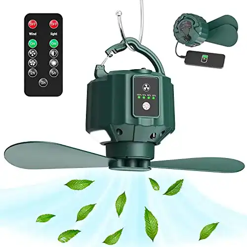 Campingventilator Voniry USB, tragbar und wiederaufladbar