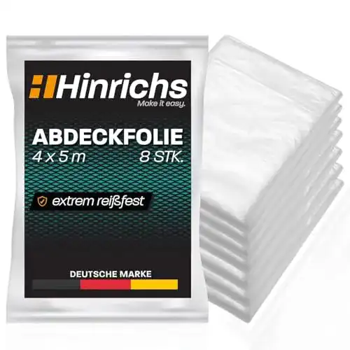 Hinrichs Maler Abdeckfolie 8er Pack, 4x5m pro Folie