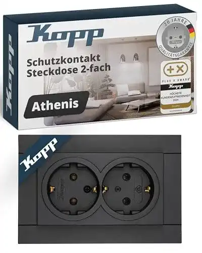 Kopp Steckdose 929515083 Athenis Schutzkontakt 2-fach anthrazit