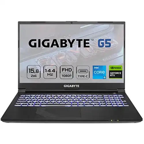 Gaming Laptop Gigabyte G5 mit Intel Core i5 12500H und RTX 3050