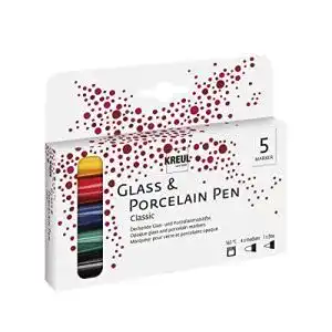 Kreul Porzellanstifte 16400 – Set mit 4 Farbstiften und Konturstift