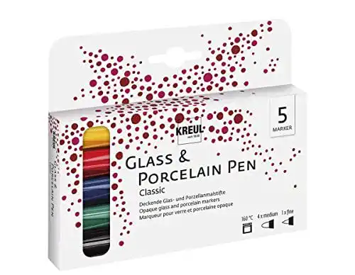 Kreul Porzellanstifte 16400 – Set mit 4 Farbstiften und Konturstift