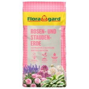 Floragard Rosenerde 40 Liter – torfreduzierte Spezialerde mit Ton