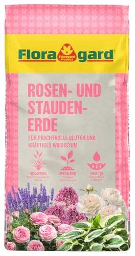 Floragard Rosenerde 40 Liter – torfreduzierte Spezialerde mit Ton