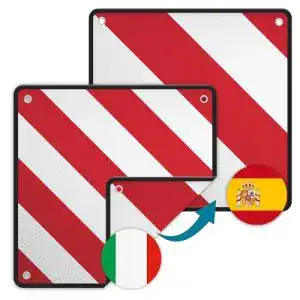 Warntafel für Italien und Spanien 2in1 aus Aluminium