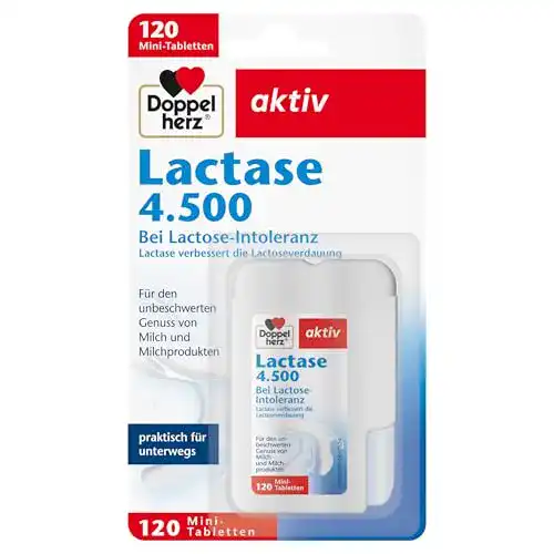 Laktase-Tabletten Doppelherz Lactase 4.500 für Laktose-Intoleranz