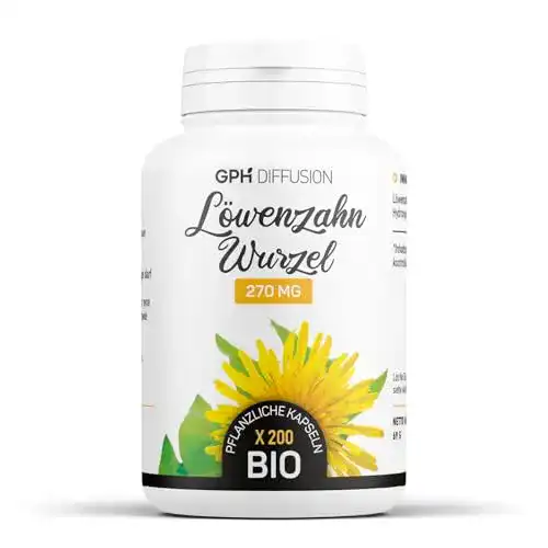 Löwenzahnwurzel Gph Diffusion Bio – 810 mg pro Tag – 200 Kapseln