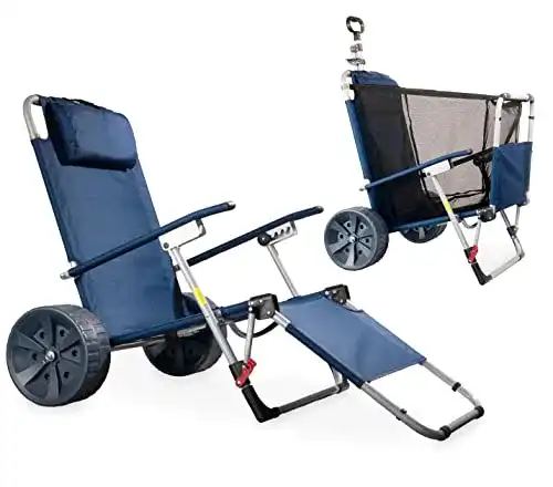 CampAir 2-in-1 Faltbarer Handwagen und Strandliege
