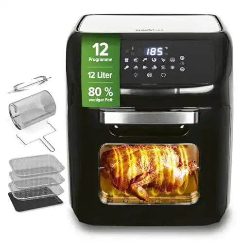 Heißluftfritteuse Maxxmee 12 Liter Digital Fettarmer Heißluftofen