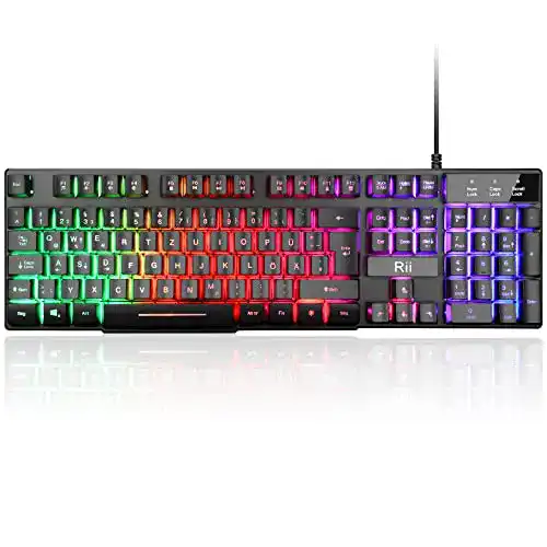 Havit Gaming Tastatur Rii PC RGB kabelgebunden mit LED-Beleuchtung