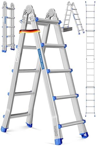 Treppenleiter MASKO Aluleiter Mehrzweckleiter 5,10 m