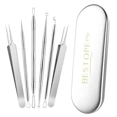 Komedonenquetscher BESTOPE Mitesserentferner Set mit Pinzetten