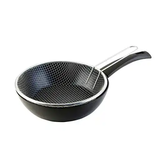 Wecook Ecogreen Frittiertopf mit Korb 28 cm Bratpfanne für alle Herdarten