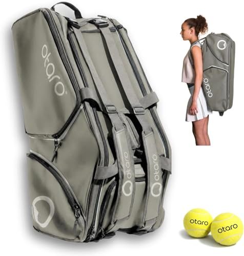 Tennistasche Otaro 82L in Grau mit Schuhfach und Thermofächern