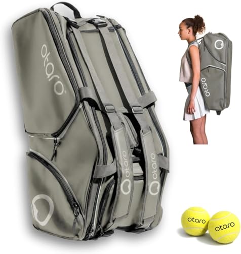Tennistasche Otaro 82L in Grau mit Schuhfach und Thermofächern
