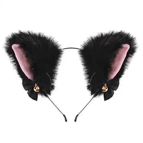 Katzenohren Haarreif von BOYATONG in Schwarz und Pink für Damen und Kinder