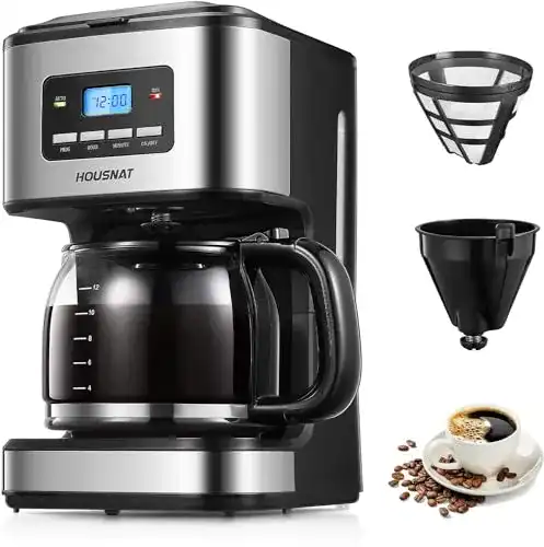 Housnat Filterkaffeemaschine mit Timer für aromatischen Kaffee