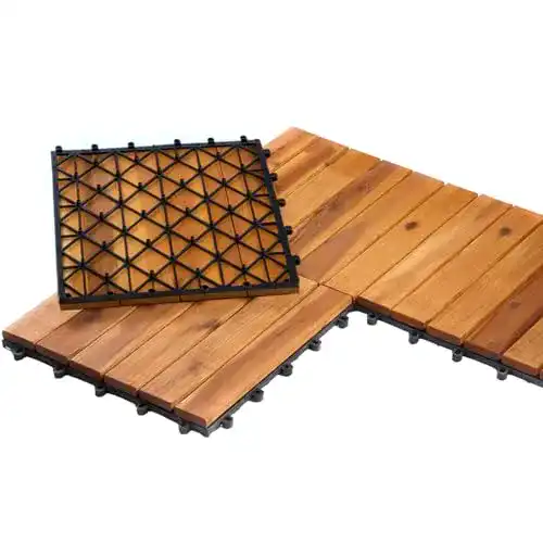 Terrassenplatte Buri Holzfliesen 30×30 cm für Balkon und Terrasse
