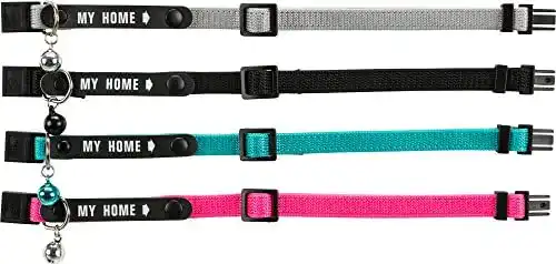 Katzenhalsband Trixie mit Adresslasche aus Nylon, farblich sortiert