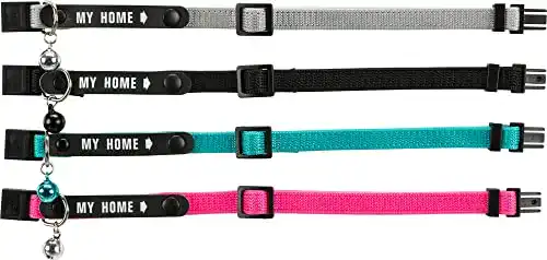 Katzenhalsband Trixie mit Adresslasche aus Nylon, farblich sortiert