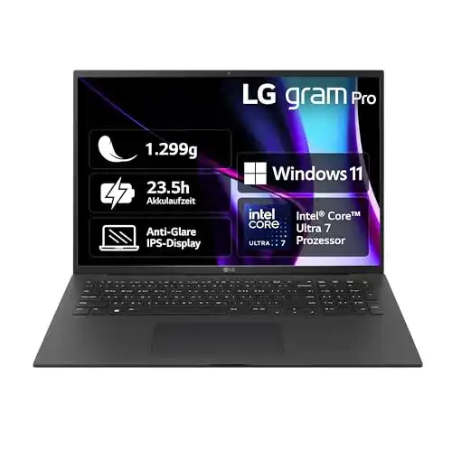 Laptop Windows 11 LG Gram Pro 17 Zoll Notebook mit Intel Core Ultra 7