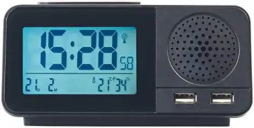 Radiowecker für Senioren von Auvisio mit Funkuhr und USB-Ladefunktion