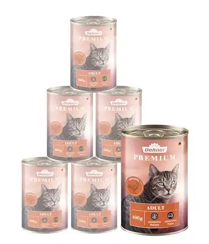 Dehner Premium Katzenfutter Nassfutter für ausgewachsene Katzen, 6 x 400 g