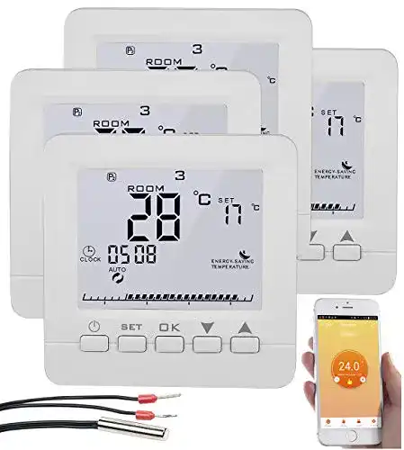 Raumthermostat WLAN von Revolt im 4er-Set für Fußbodenheizung