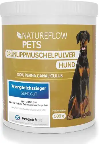 Hundeergänzungsfutter von Natureflow mit Grünlippmuschelpulver