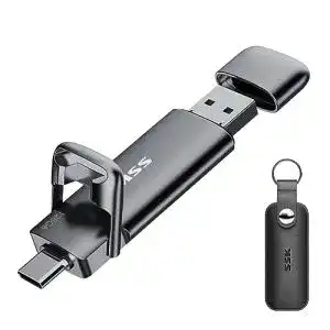 SSK USB C Externe SSD 128GB mit bis zu 550 MB/s